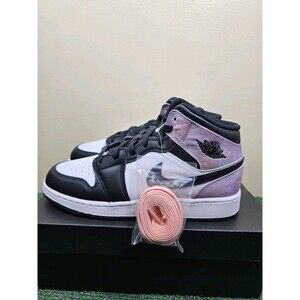 Air Jordan 1 Mid SE (GS) Size 6Y Black Bleached Coral-White DM6216-001
